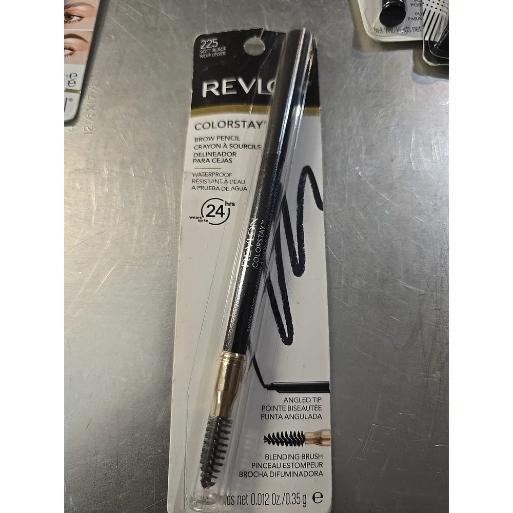 Revlon Brow Pencil Soft Black 225 Waterproof Colorstay 24HR NIPS Angled Tip